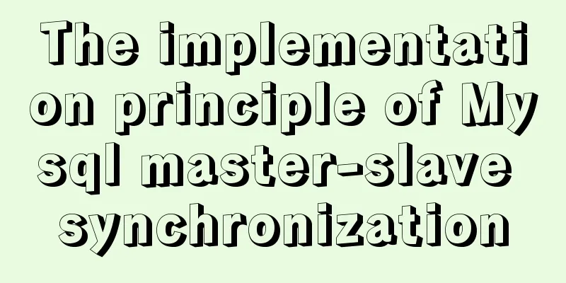 The implementation principle of Mysql master-slave synchronization