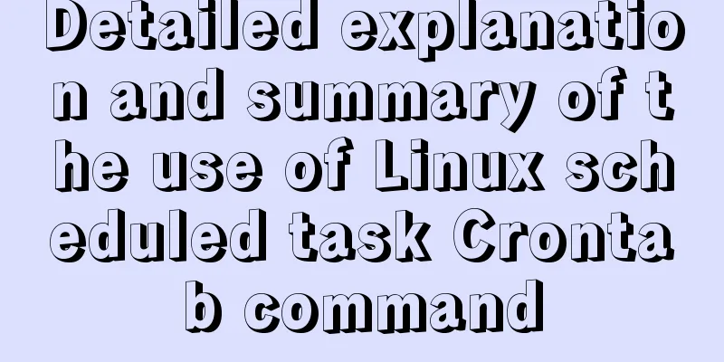 Detailed explanation and summary of the use of Linux scheduled task Crontab command