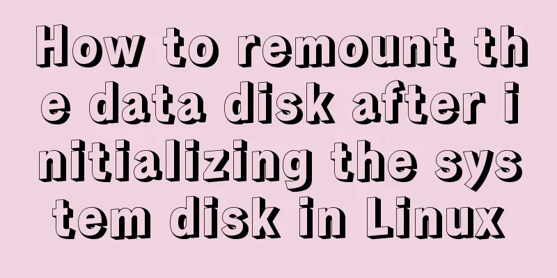 How to remount the data disk after initializing the system disk in Linux