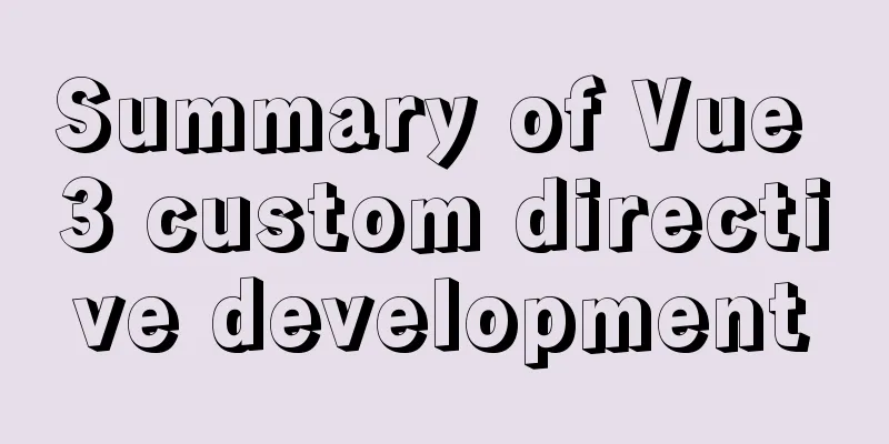 Summary of Vue 3 custom directive development