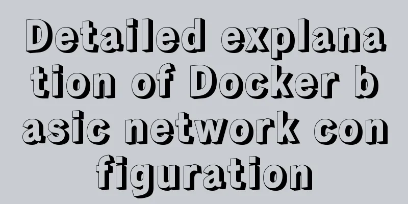 Detailed explanation of Docker basic network configuration