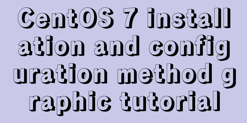 CentOS 7 installation and configuration method graphic tutorial
