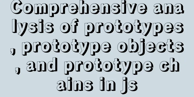 Comprehensive analysis of prototypes, prototype objects, and prototype chains in js