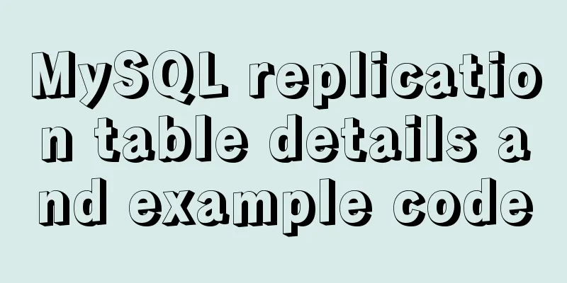 MySQL replication table details and example code