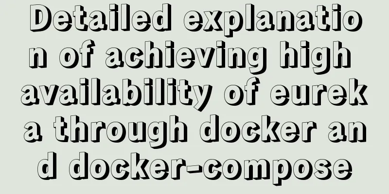 Detailed explanation of achieving high availability of eureka through docker and docker-compose