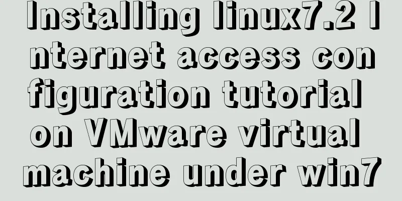 Installing linux7.2 Internet access configuration tutorial on VMware virtual machine under win7