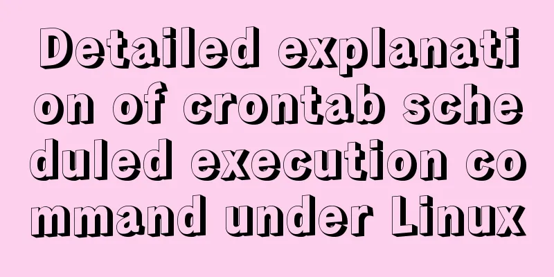 Detailed explanation of crontab scheduled execution command under Linux