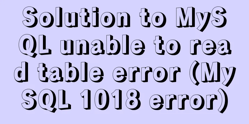 Solution to MySQL unable to read table error (MySQL 1018 error)