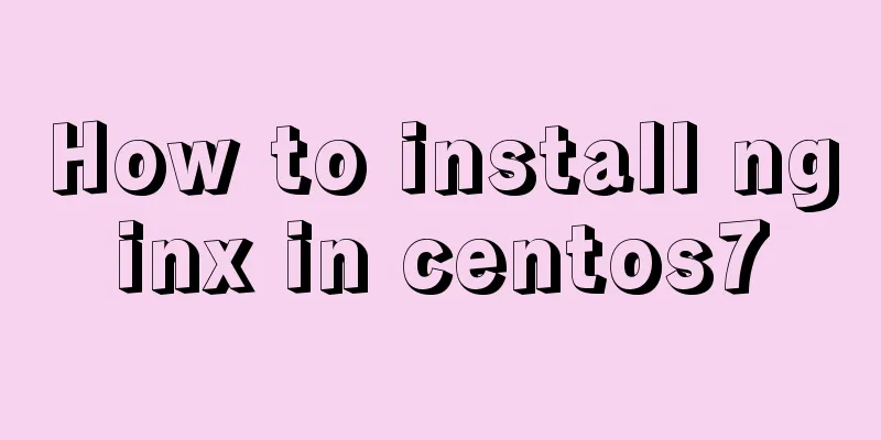 How to install nginx in centos7