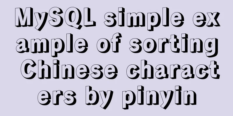 MySQL simple example of sorting Chinese characters by pinyin