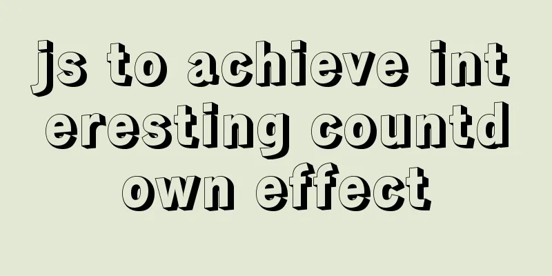 js to achieve interesting countdown effect